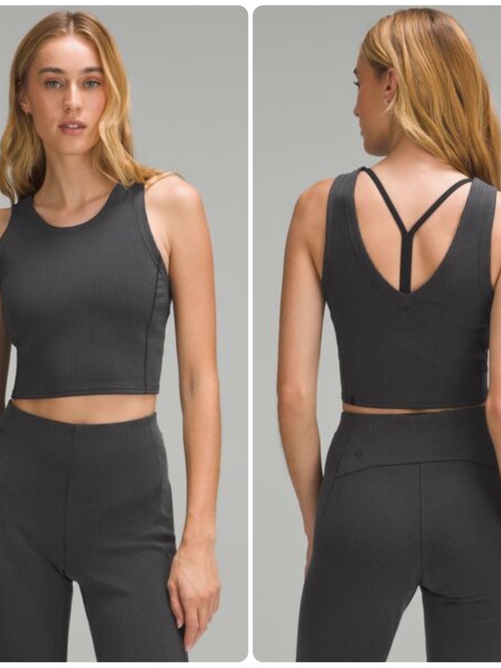 Lululemon Ribbed Softstreme Cropped Tank Top washed Black 6